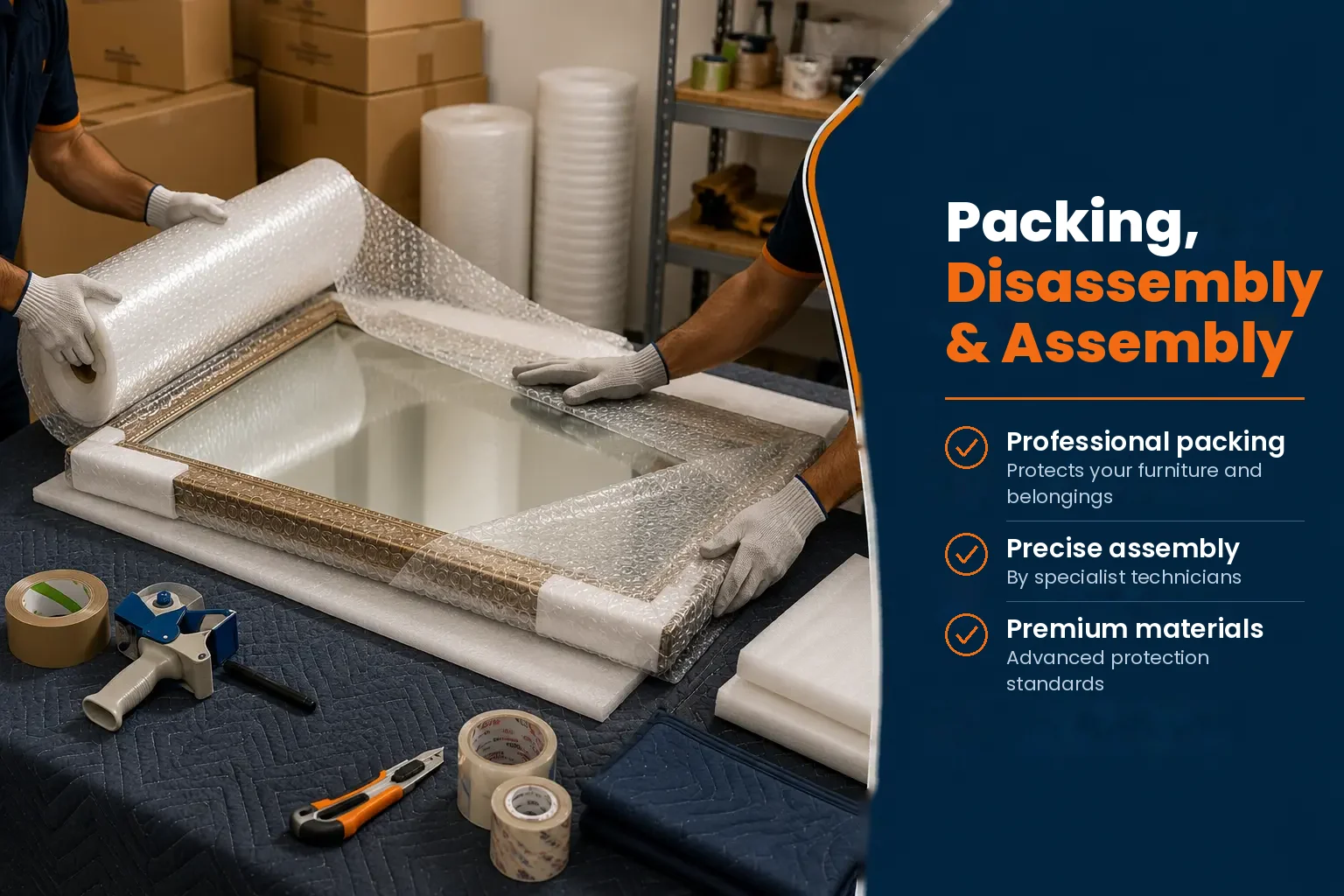 Packing, disassembly & reassembly