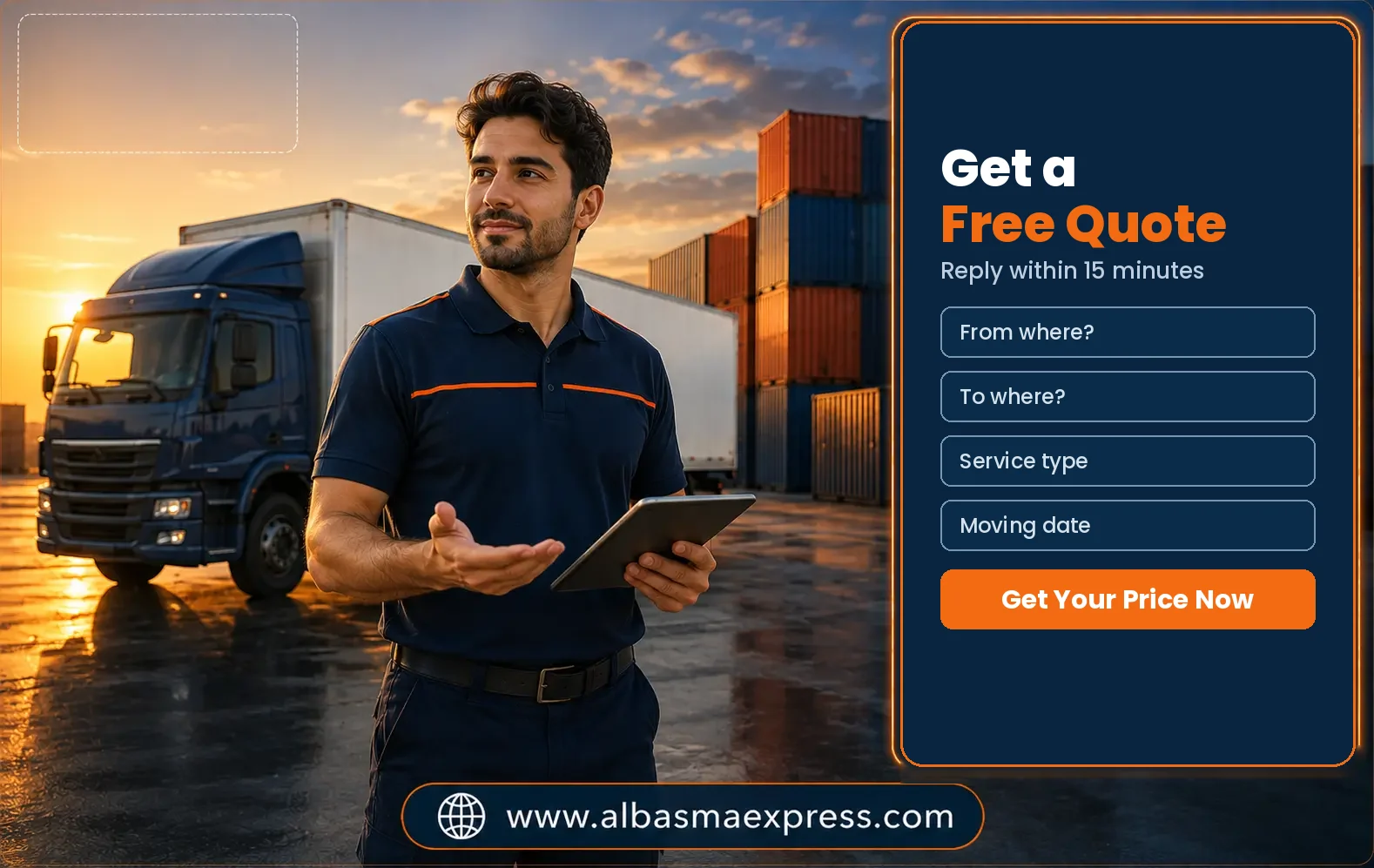 The Al Basma Express team preparing a quote