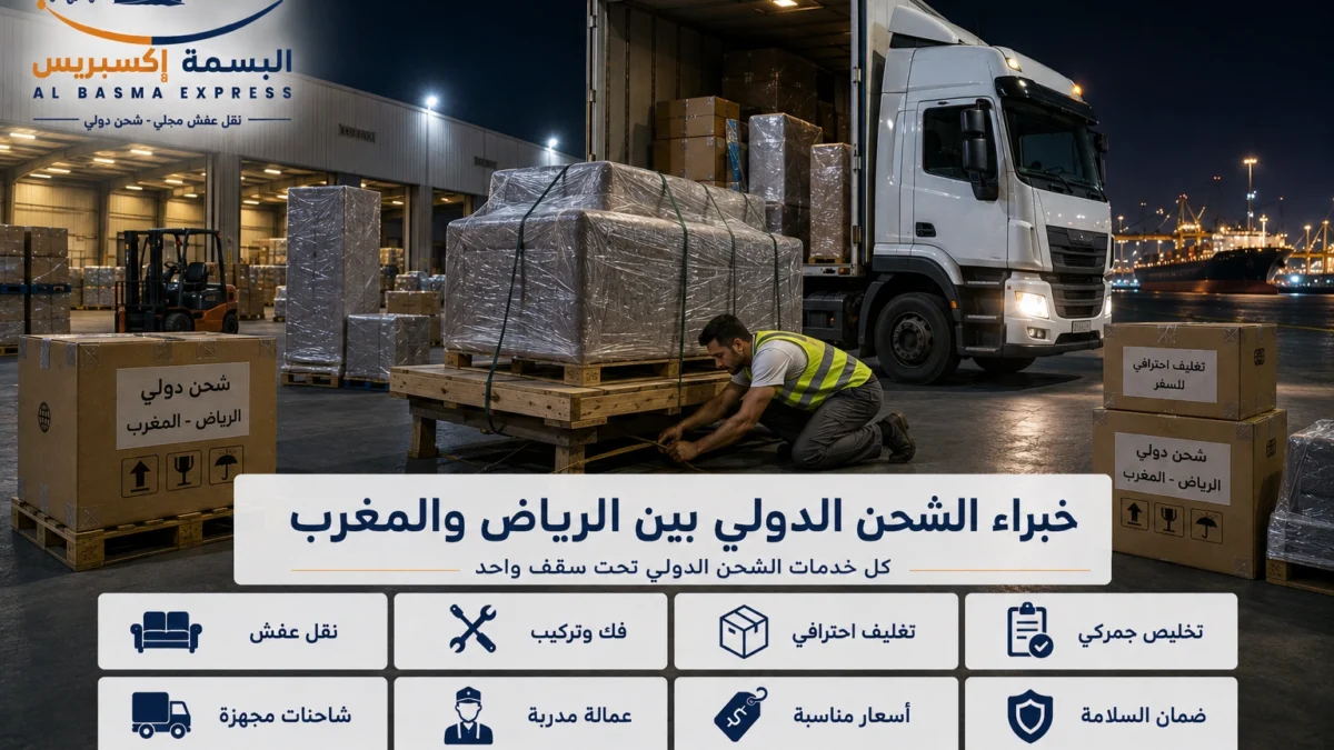شحن ونقل عفش من الرياض إلى المغرب وجهتك الجديدة بأمان تام