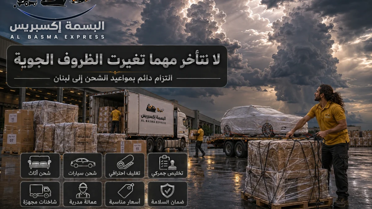 شحن أثاث وسيارات من أبوظبي إلى لبنان حلول نقل حتى بيروت ومدن لبنان
