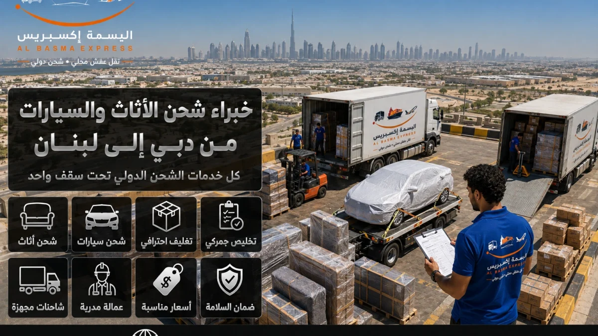 شركة شحن أثاث وسيارات من دبي للبنان الأسعار وطرق الشحن