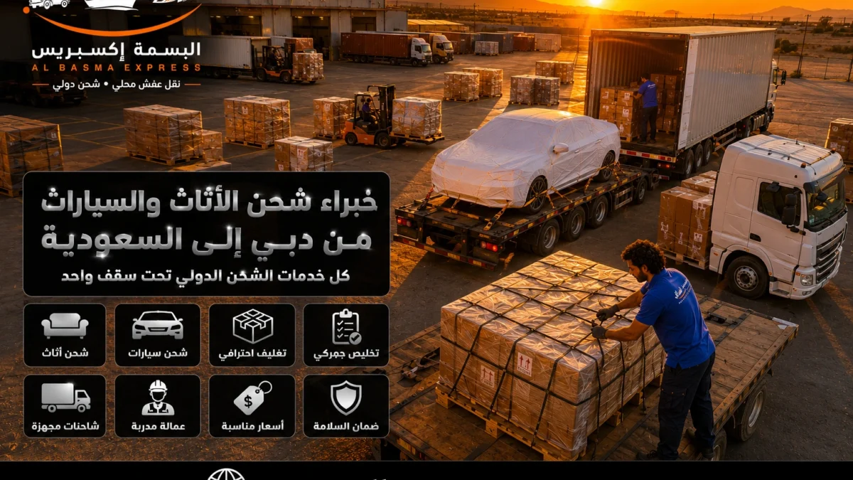 شركة شحن أثاث وسيارات من دبي للسعودية الأسعار والمدة وخطوات الشحن البري