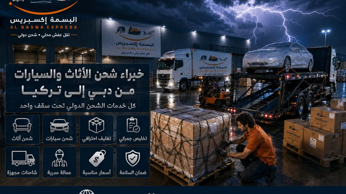 شركة شحن أثاث وسيارات من دبي لتركيا الحاويات والأسعار وطرق الشحن