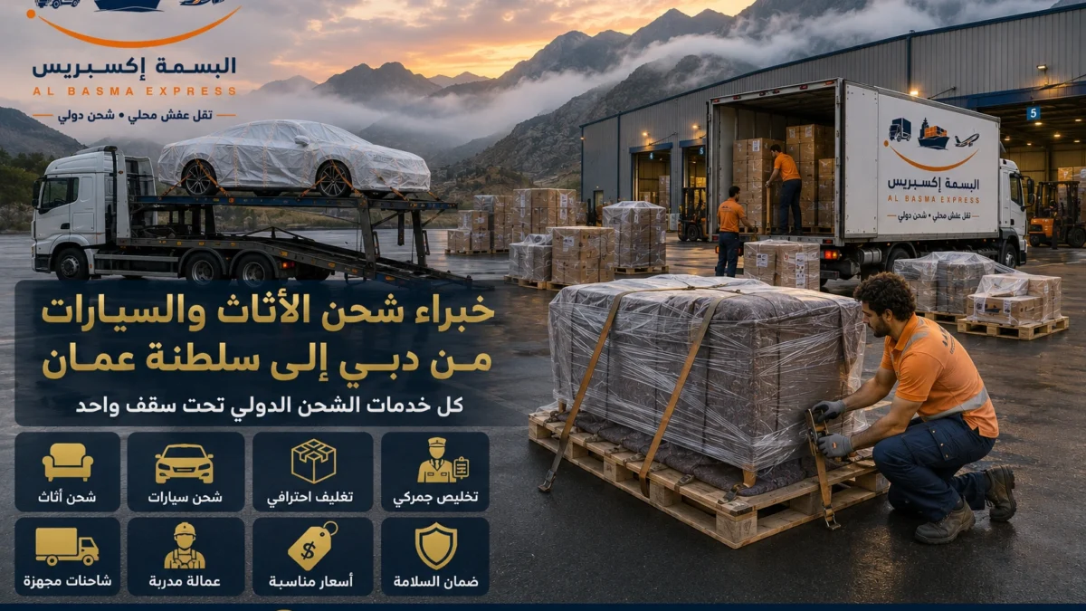 شركة شحن أثاث وسيارات من دبي لسلطنة عمان الأسعار وطرق الشحن