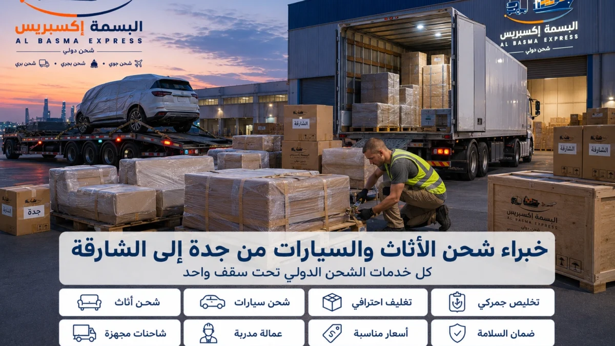 شحن أثاث وسيارات من جدة إلى الشارقة أسهل طريقة لنقل ممتلكاتك بأمان