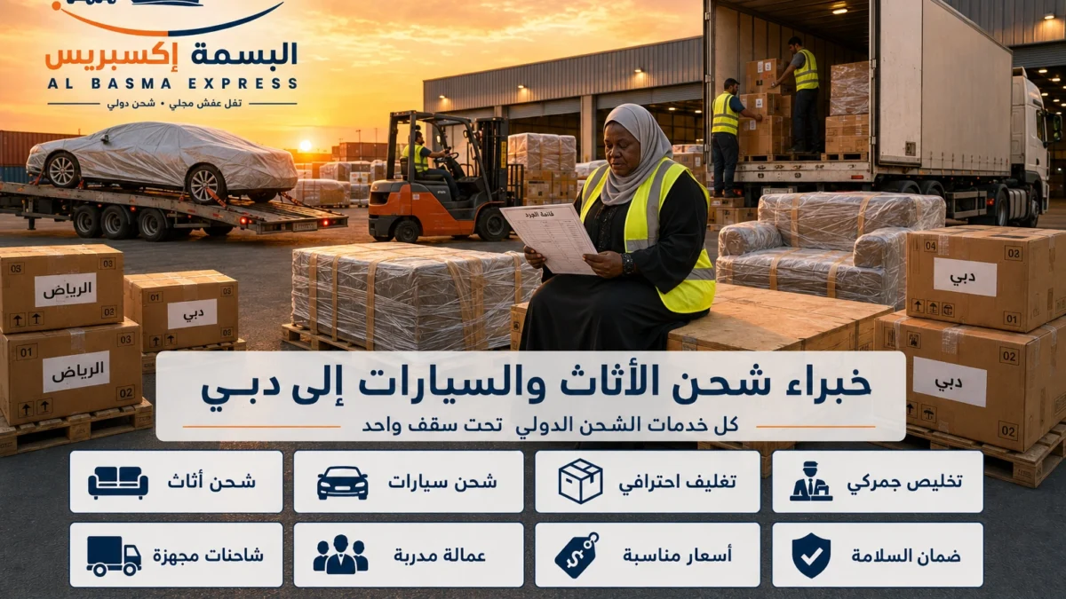 شحن أثاث وسيارات من الرياض إلى دبي رحلة واحدة تكفي لنقل ممتلكاتك