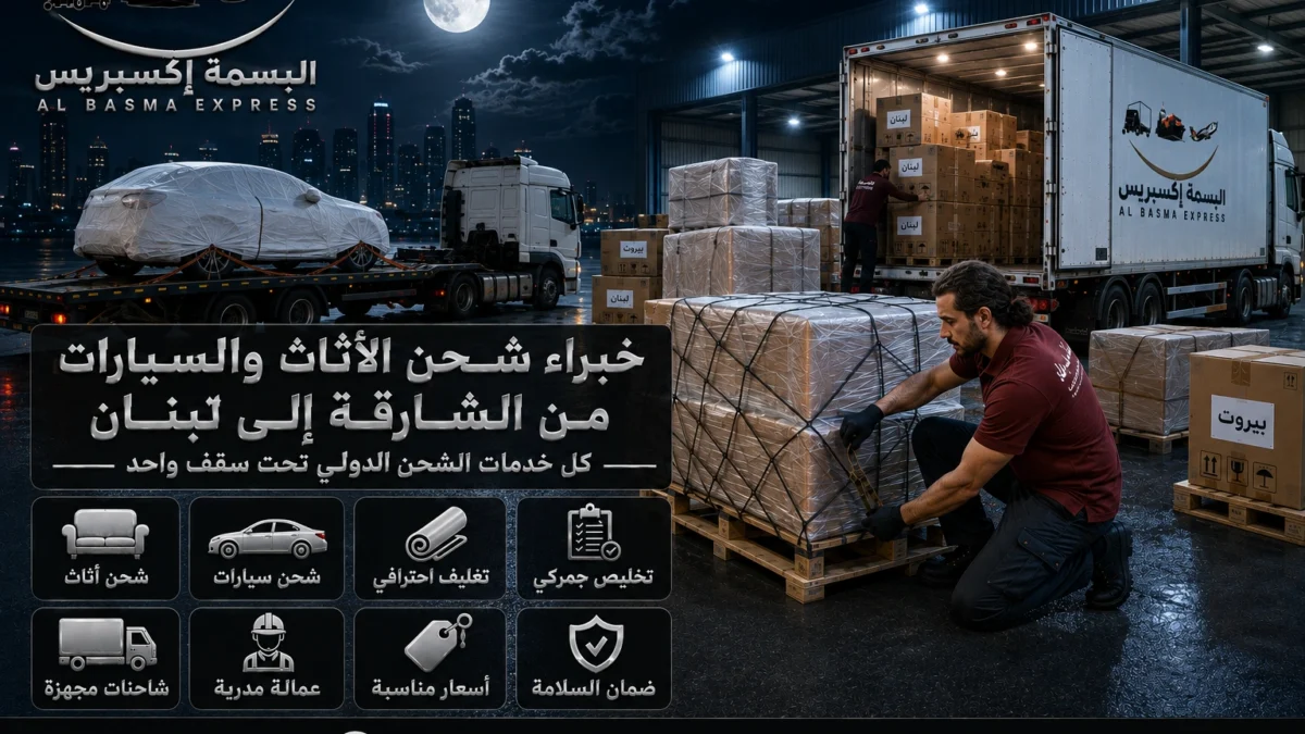 شحن من الشارقة إلى لبنان للأثاث والسيارات بخيارات تناسب حجم شحنتك