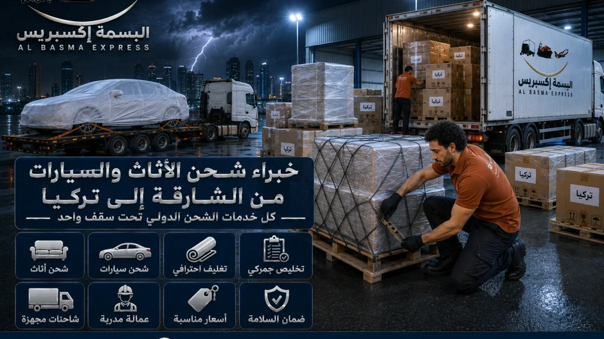 من الشارقة إلى تركيا شحن الأثاث والسيارات بخطة تناسب كل حمولة