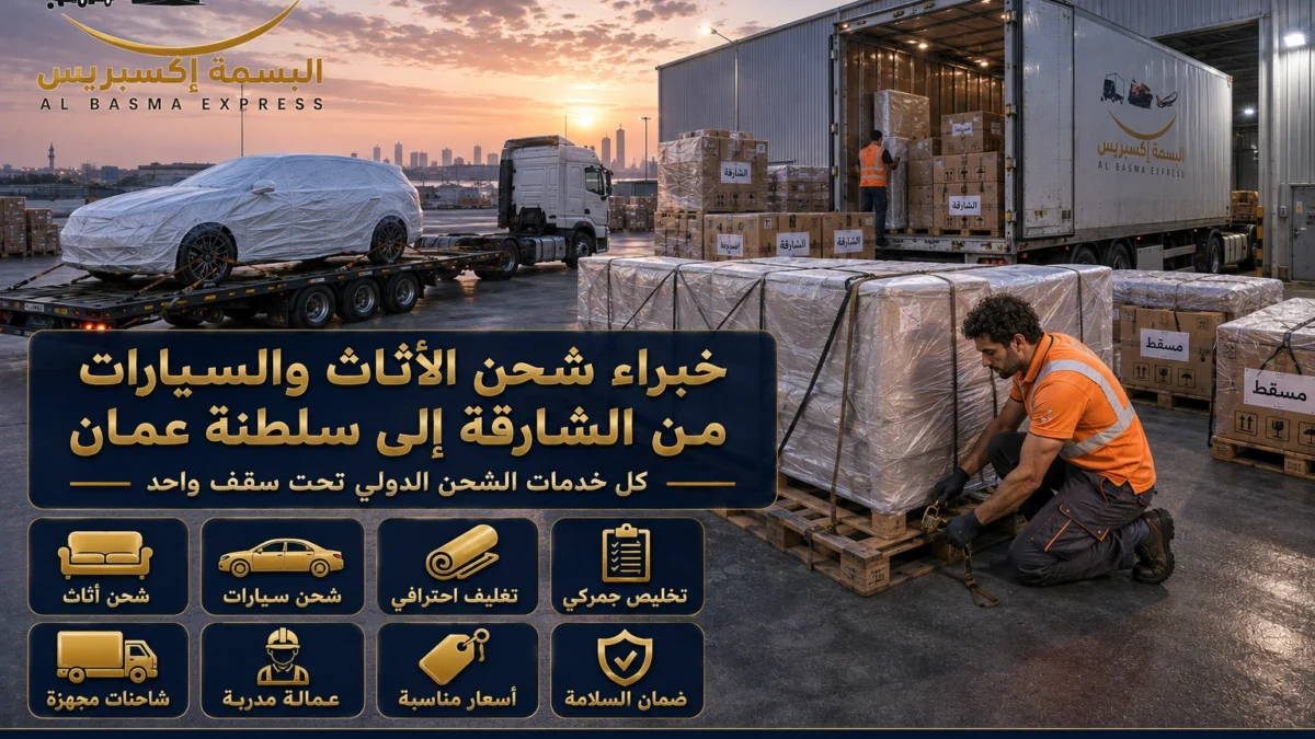 شحن أثاث وسيارات من الشارقة إلى سلطنة عمان حلول نقل بري للمنزل والسيارة