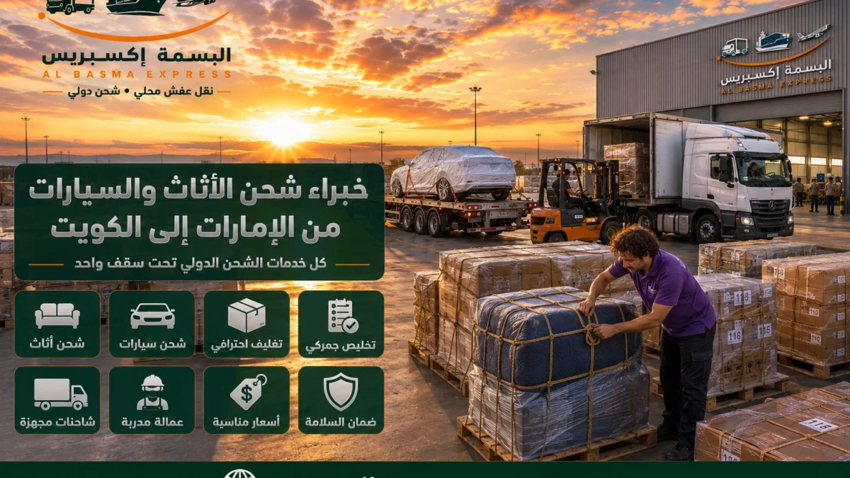 شركة شحن أثاث وسيارات من الإمارات إلى الكويت دليل الأسعار والمدة قبل الحجز