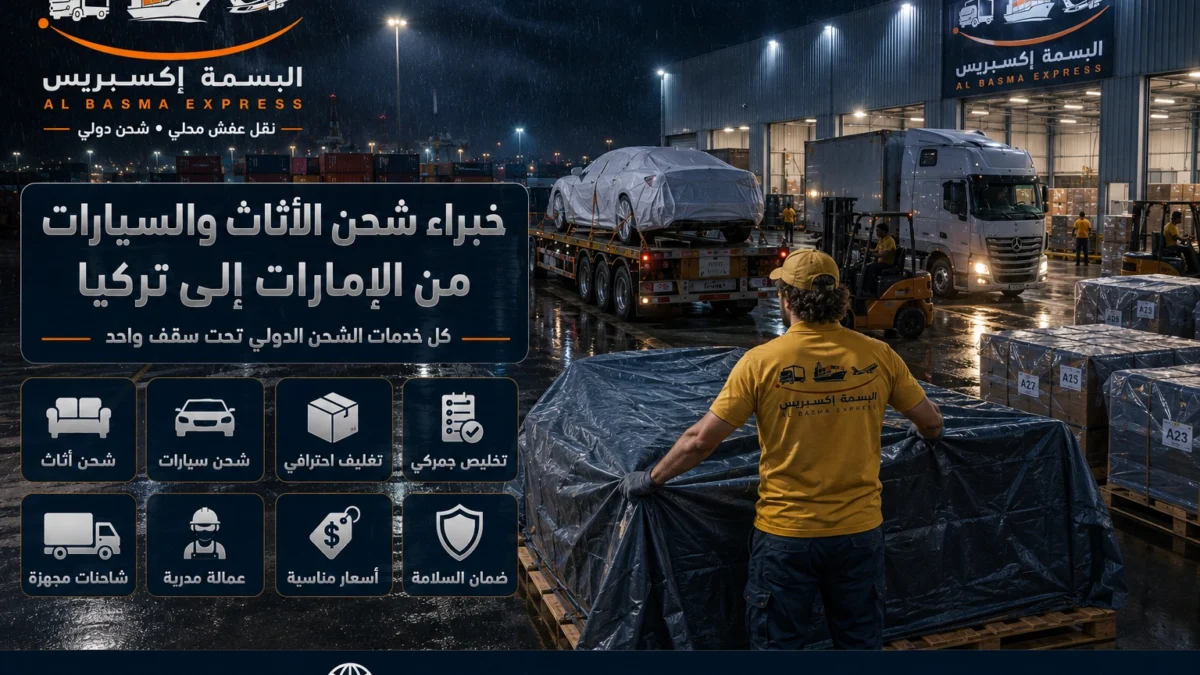 شركة شحن أثاث وسيارات من الإمارات إلى لبنان الأسعار والمدة وخيارات النقل