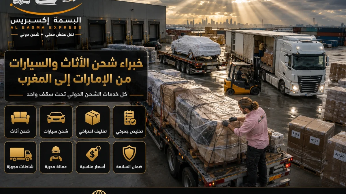 شركة شحن أثاث وسيارات من الإمارات إلى المغرب الأسعار والمدة وطرق الشحن المناسبة
