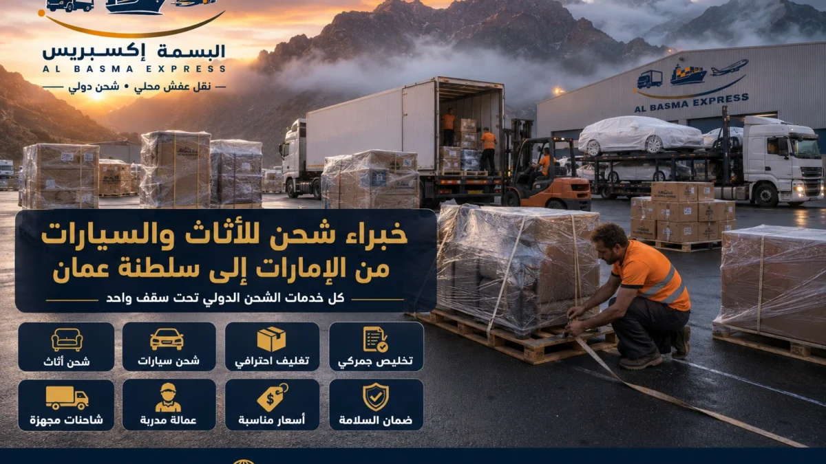 شحن أثاث وسيارات من الإمارات إلى سلطنة عمان التكلفة والمدة والمنافذ وخيارات النقل