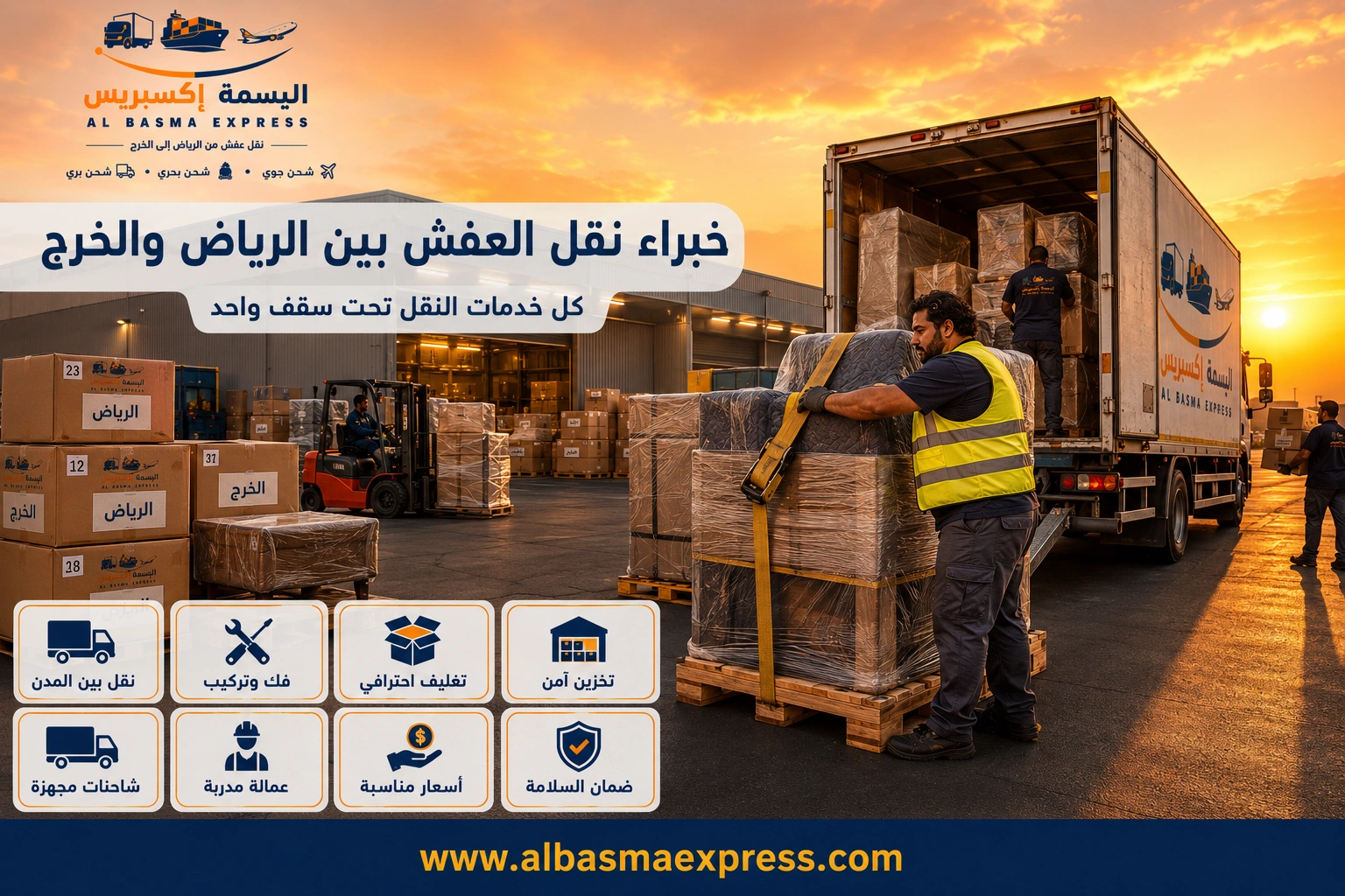 نقل عفش من الرياض إلى الخرج: 0553923364 الدليل الشامل لخدمة آمنة واحترافية من الألف إلى الياء