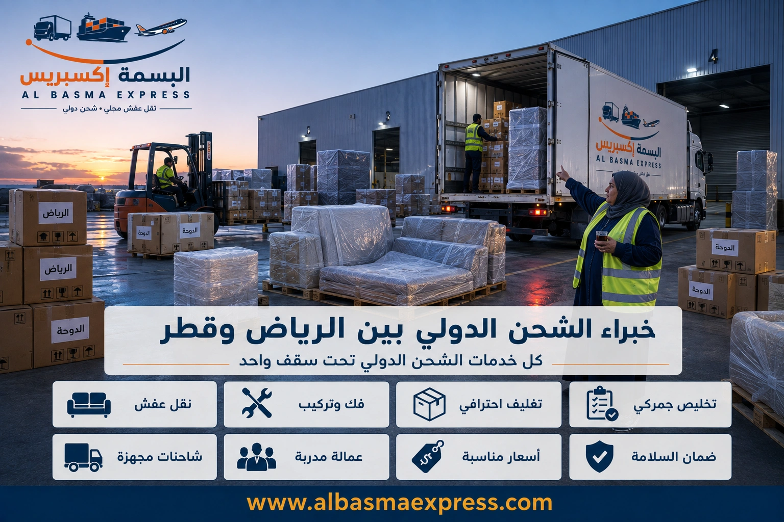 شحن ونقل عفش من الرياض إلى قطر: 0553923364 كل ما تحتاج معرفته قبل الحجز