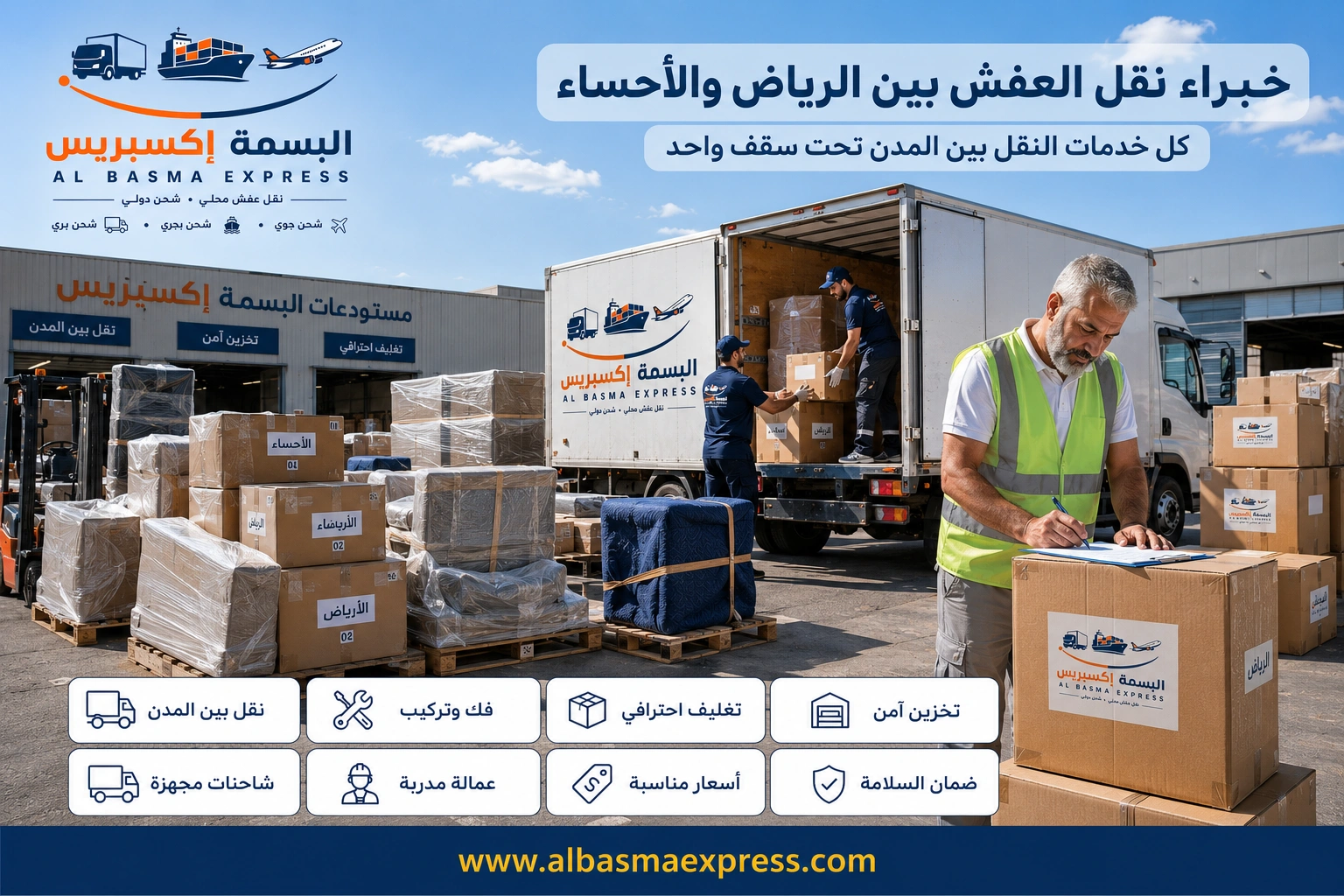 نقل عفش من الرياض إلى الأحساء: 0553923364 الدليل الشامل لخدمة آمنة واحترافية من الألف إلى الياء