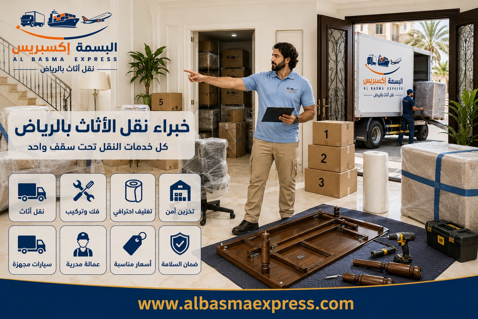 نقل أثاث بالرياض: 0553923364 الدليل الشامل لخدمة نقل آمنة واحترافية من الألف إلى الياء