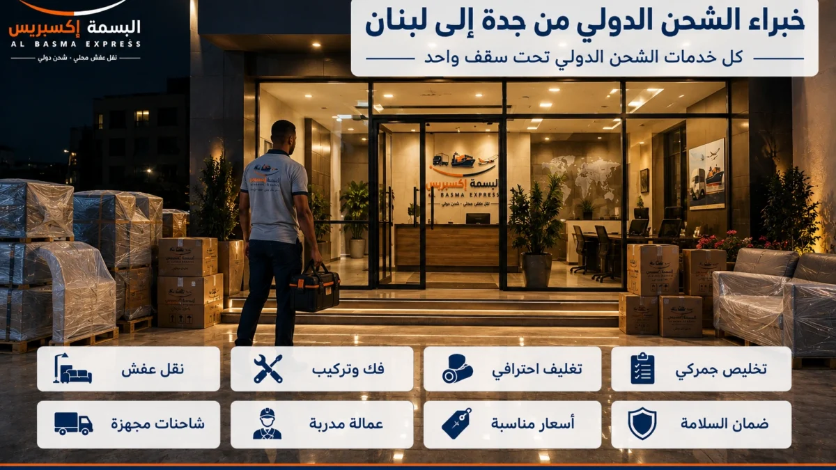 شحن ونقل عفش من جدة إلى لبنان طريقك الآمن لنقل أثاثك بالكامل