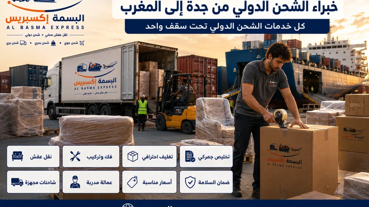 شحن ونقل عفش من جدة إلى المغرب خطوات آمنة من التغليف حتى التسليم