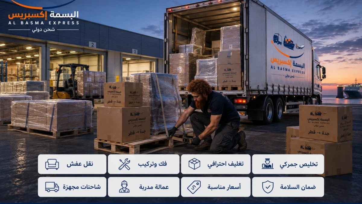 شحن ونقل عفش من جدة إلى قطر خدمة شحن سلسة تصل بأثاثك أينما كنت