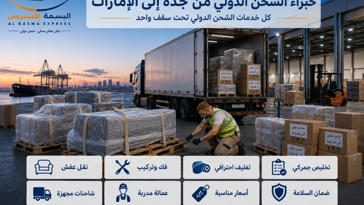 شحن ونقل عفش من جدة إلى الإمارات رحلة واحدة تكفي لنقل ممتلكاتك