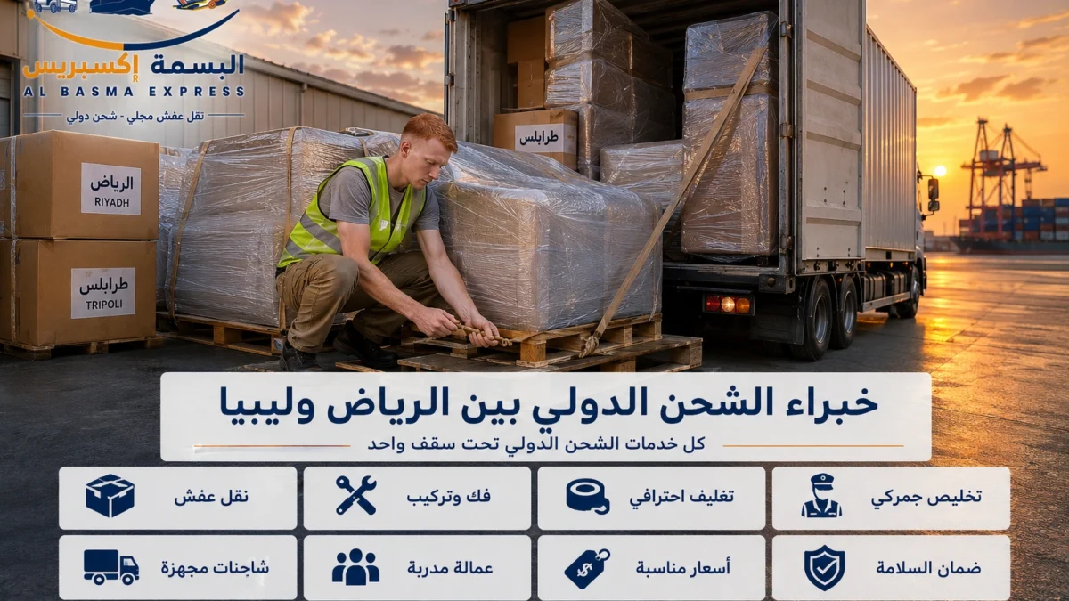 شحن ونقل عفش من الرياض إلى ليبيا خدمة شحن موثوقة تصلك بأمان