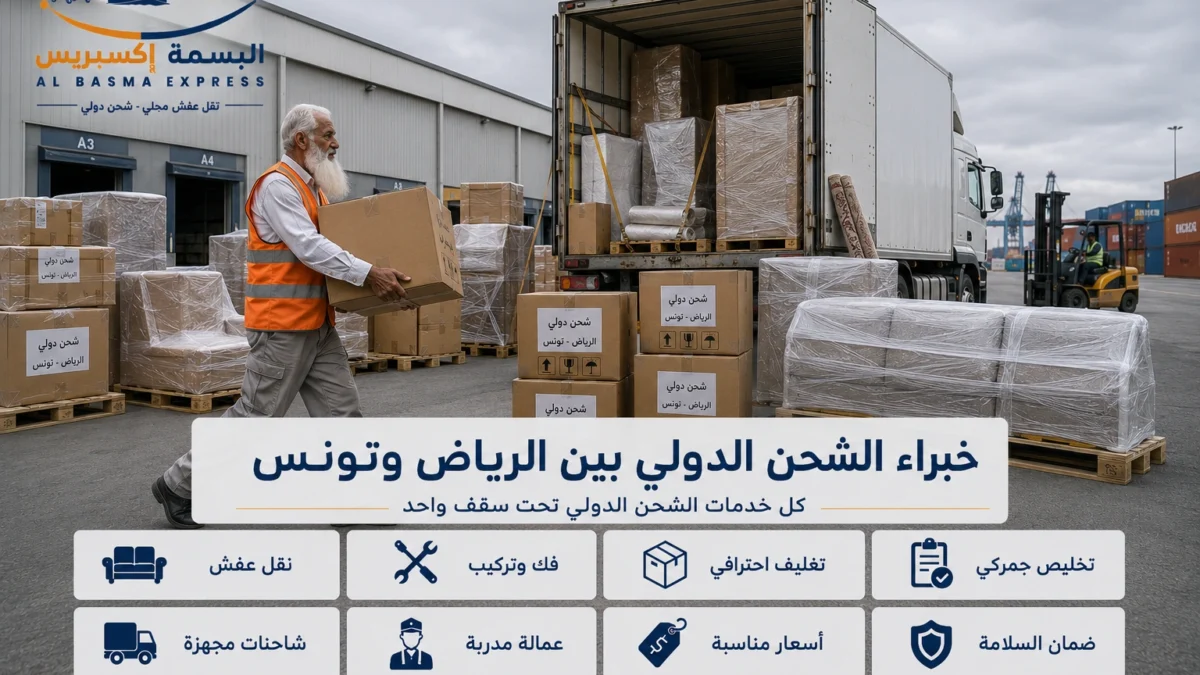 شحن ونقل عفش من الرياض إلى تونس أبسط طريقة لنقل أثاثك عبر البحر