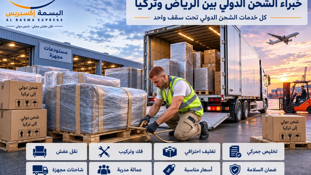 شحن ونقل عفش من الرياض إلى تركيا خدمة شحن سلسة تصل بأثاثك أينما كنت