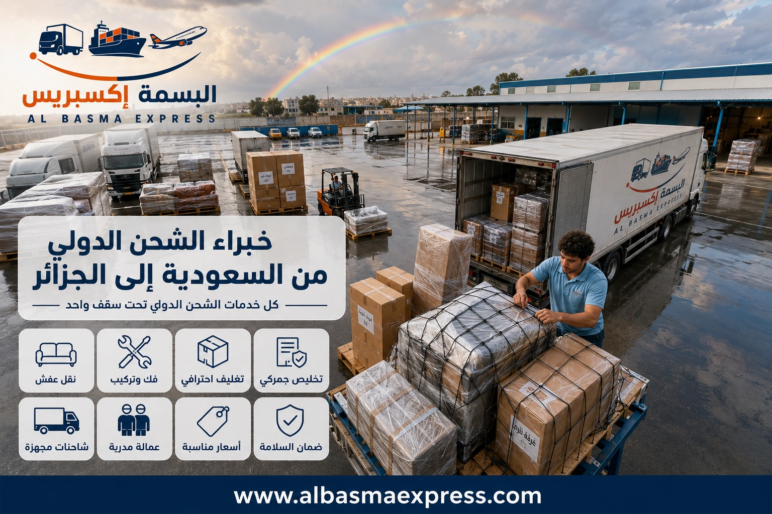 شحن من السعودية إلى الجزائر: 0553923364 كيف تحوّل رحلة طويلة إلى مراحل واضحة حتى بابك؟