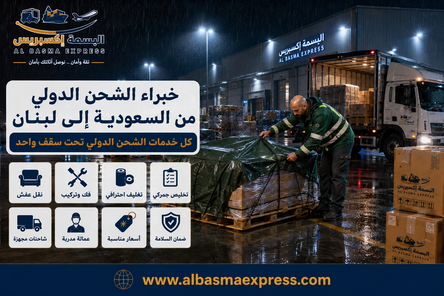 شحن من السعودية إلى لبنان: 0553923364 كيف تحافظ على شحنتك منظمة مهما تغيّر المسار؟