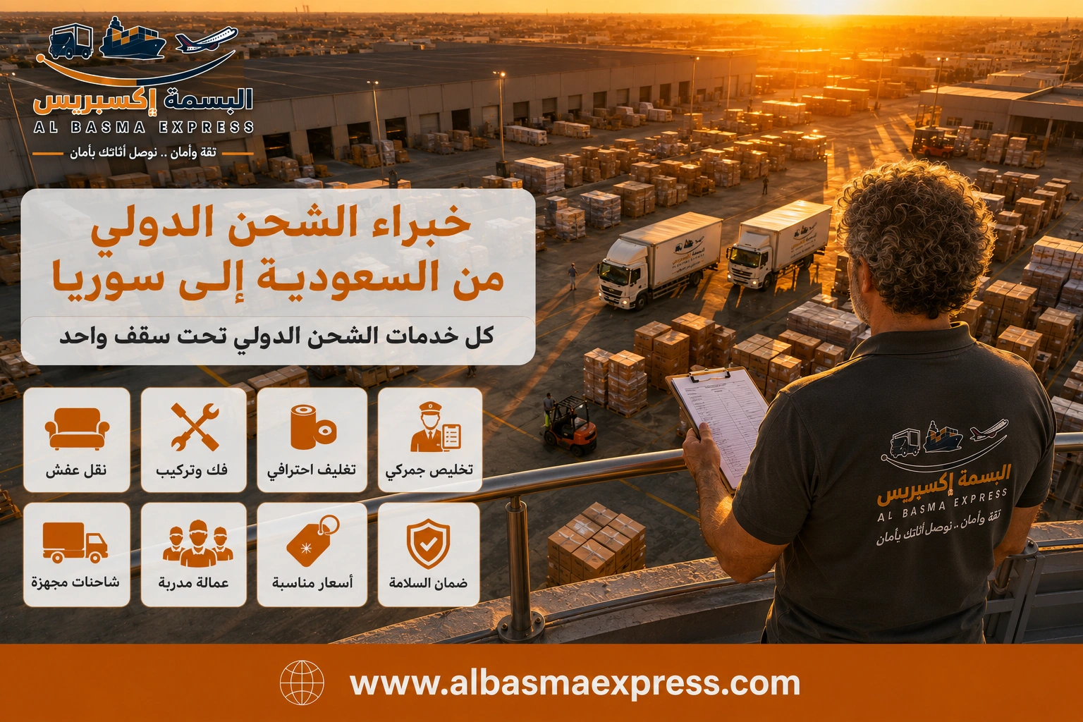 شحن من السعودية إلى سوريا: 0553923364 كيف تختار بين إدارة الشحنة وإدارة الطريق؟