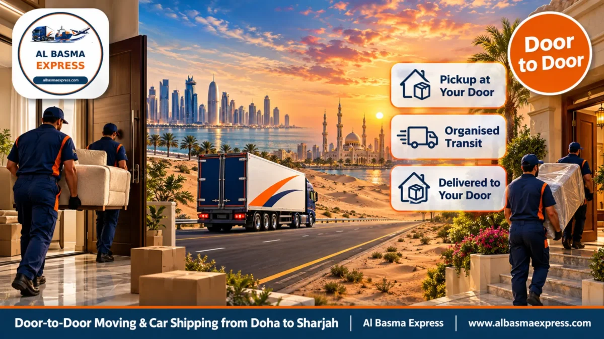 Door-to-Door Moving & Car Shipping from Doha to Sharjah | From Inside Your Doha Rooms to Inside Your Sharjah Home
