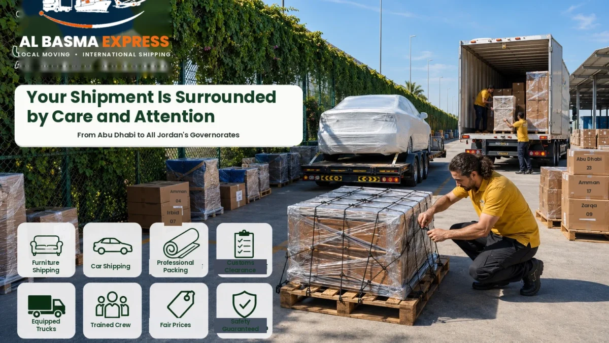 Furniture and Car Shipping Company from Abu Dhabi to Jordan Prices and Transit Times