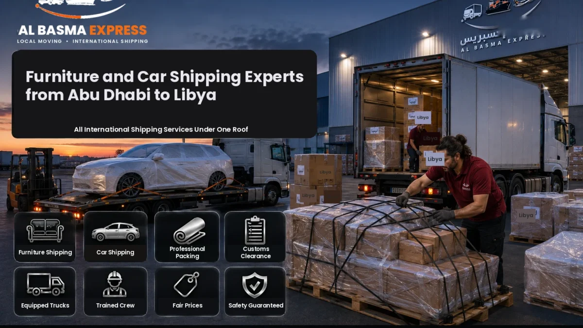 Furniture and Car Shipping Company from Abu Dhabi to Libya Costs and Options