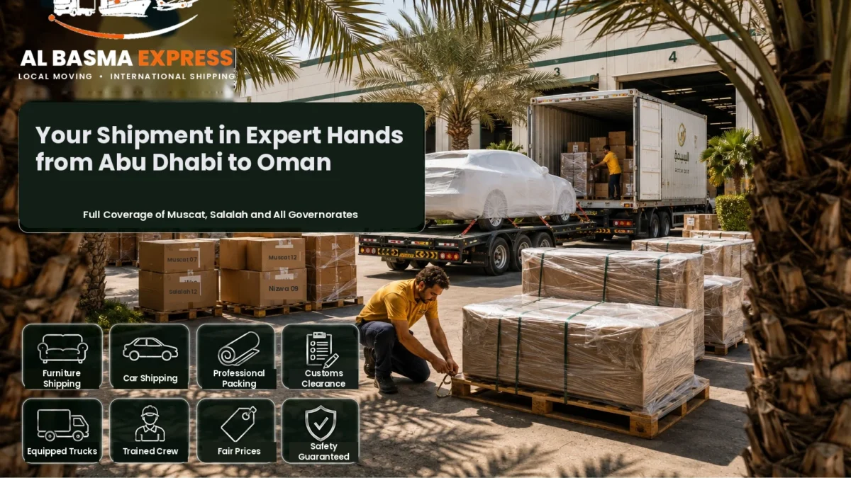 Furniture and Car Shipping Company from Abu Dhabi to Oman Prices and Land Freight