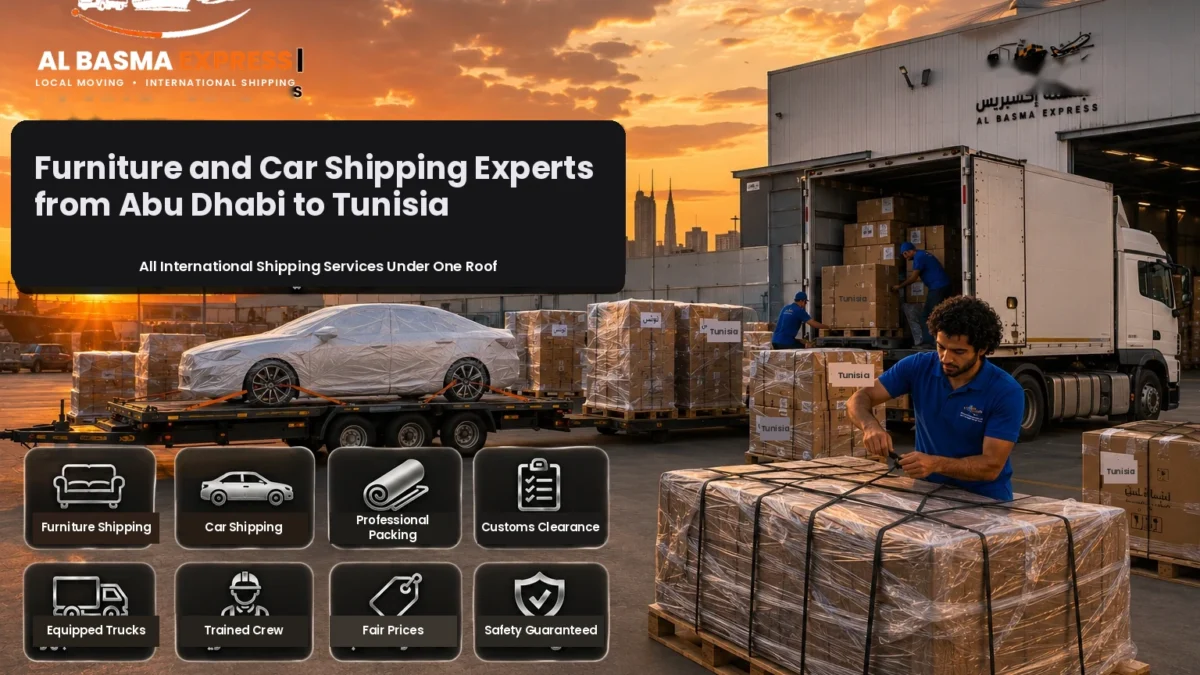 Furniture and Car Shipping Company from Abu Dhabi to Tunisia Costs and Transit Times