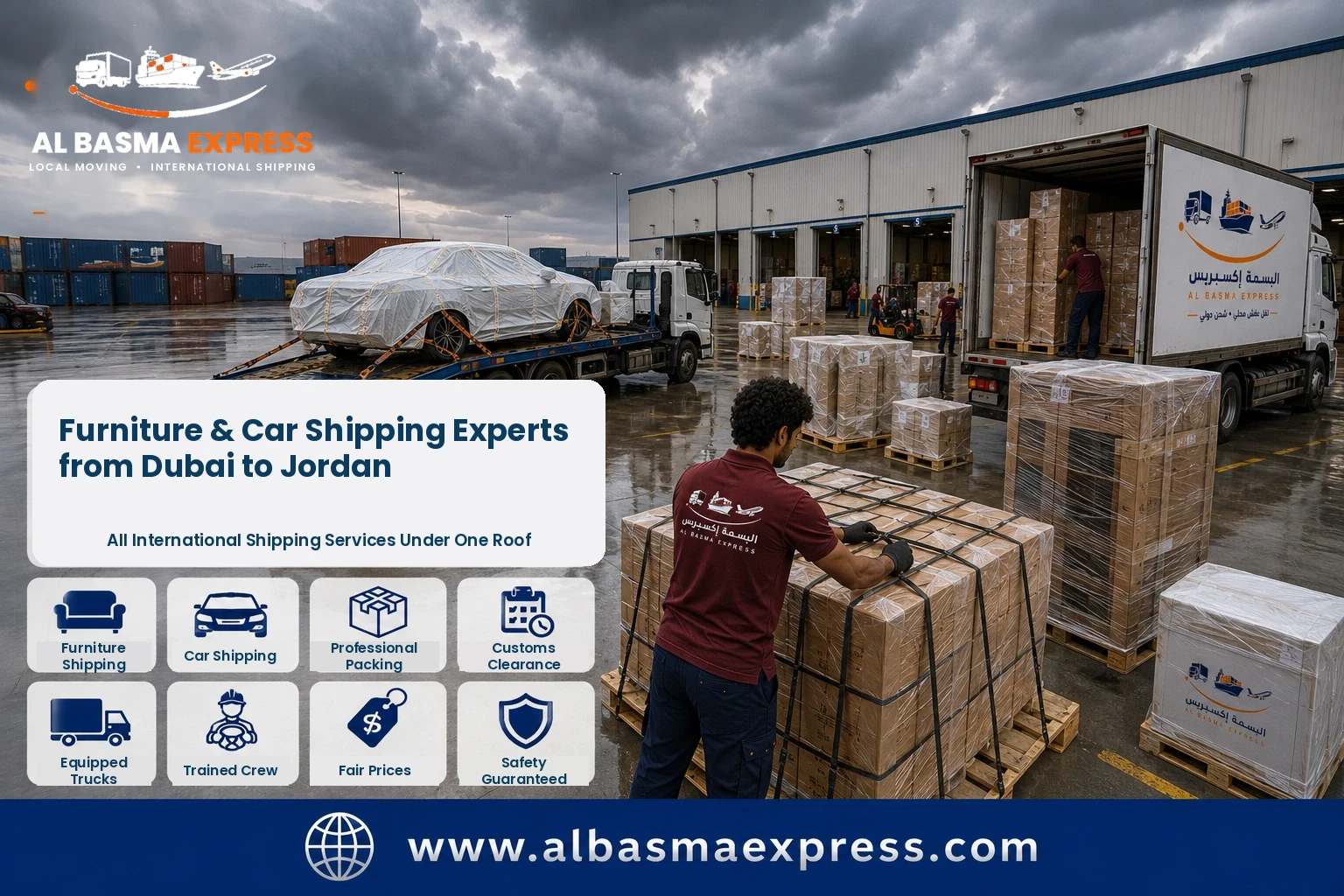 Furniture and Car Shipping Company from Dubai to Jordan | +971557643821 Shipping Methods and Prices
