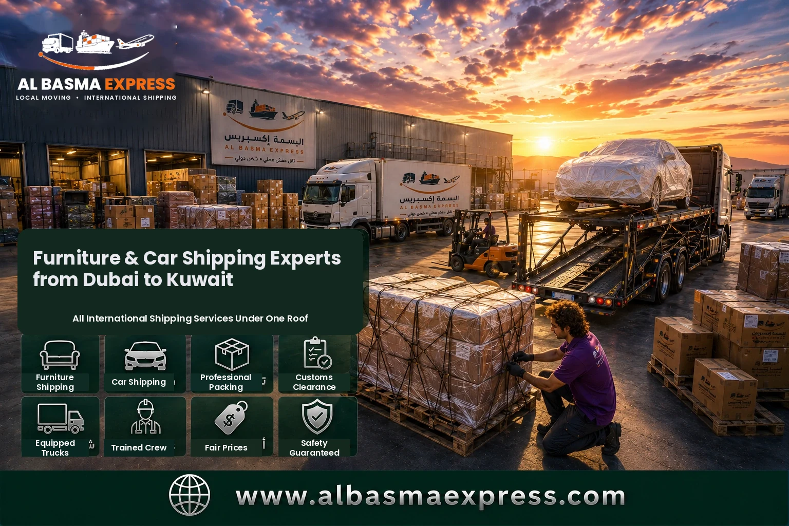 Furniture and Car Shipping Company from Dubai to Kuwait: +971557643821 Prices and Transit Time