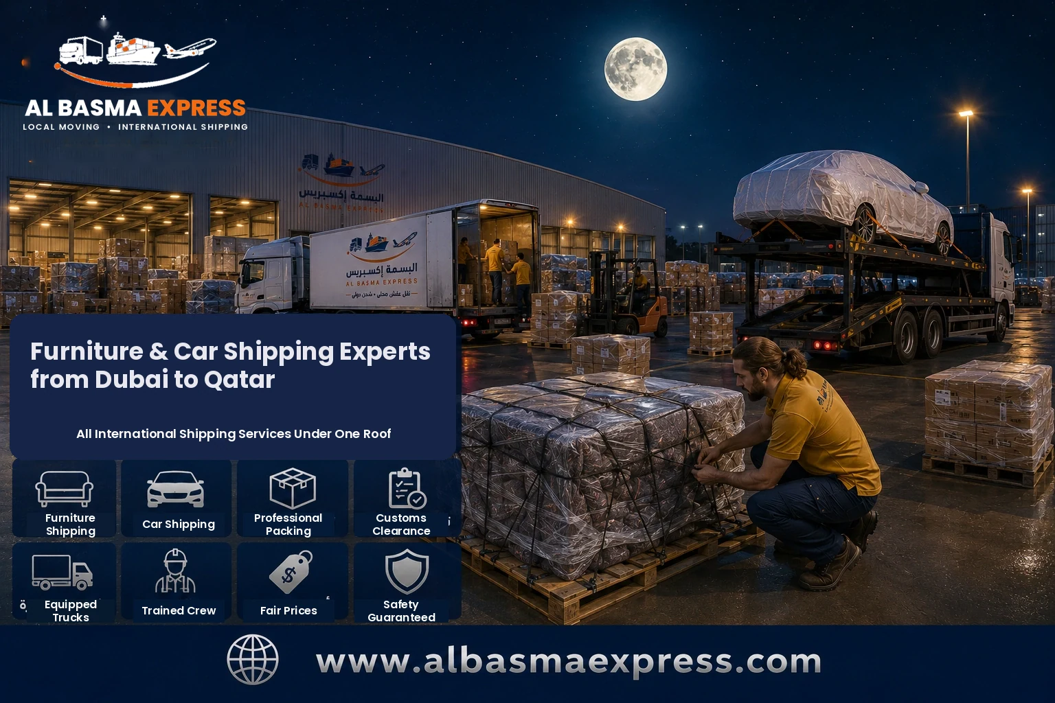 Furniture and Car Shipping Company from Dubai to Qatar: +971557643821 Prices and Transit Time