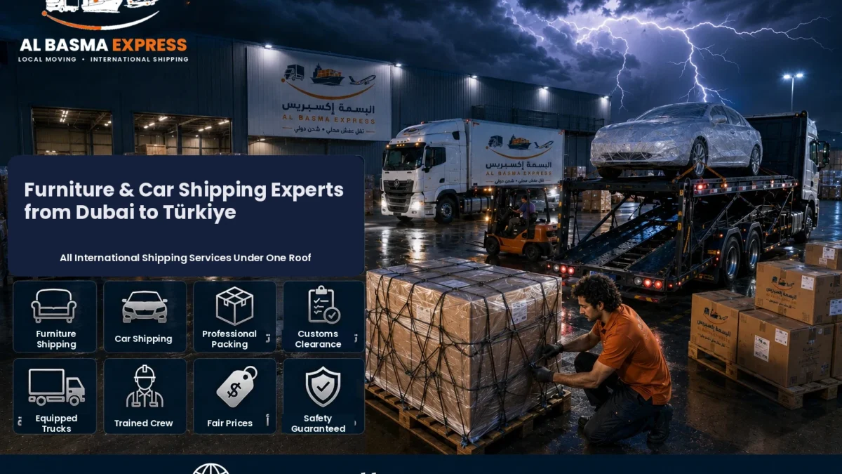 Furniture and Car Shipping Company from Dubai to Türkiye Containers, RoRo and Sea Freight