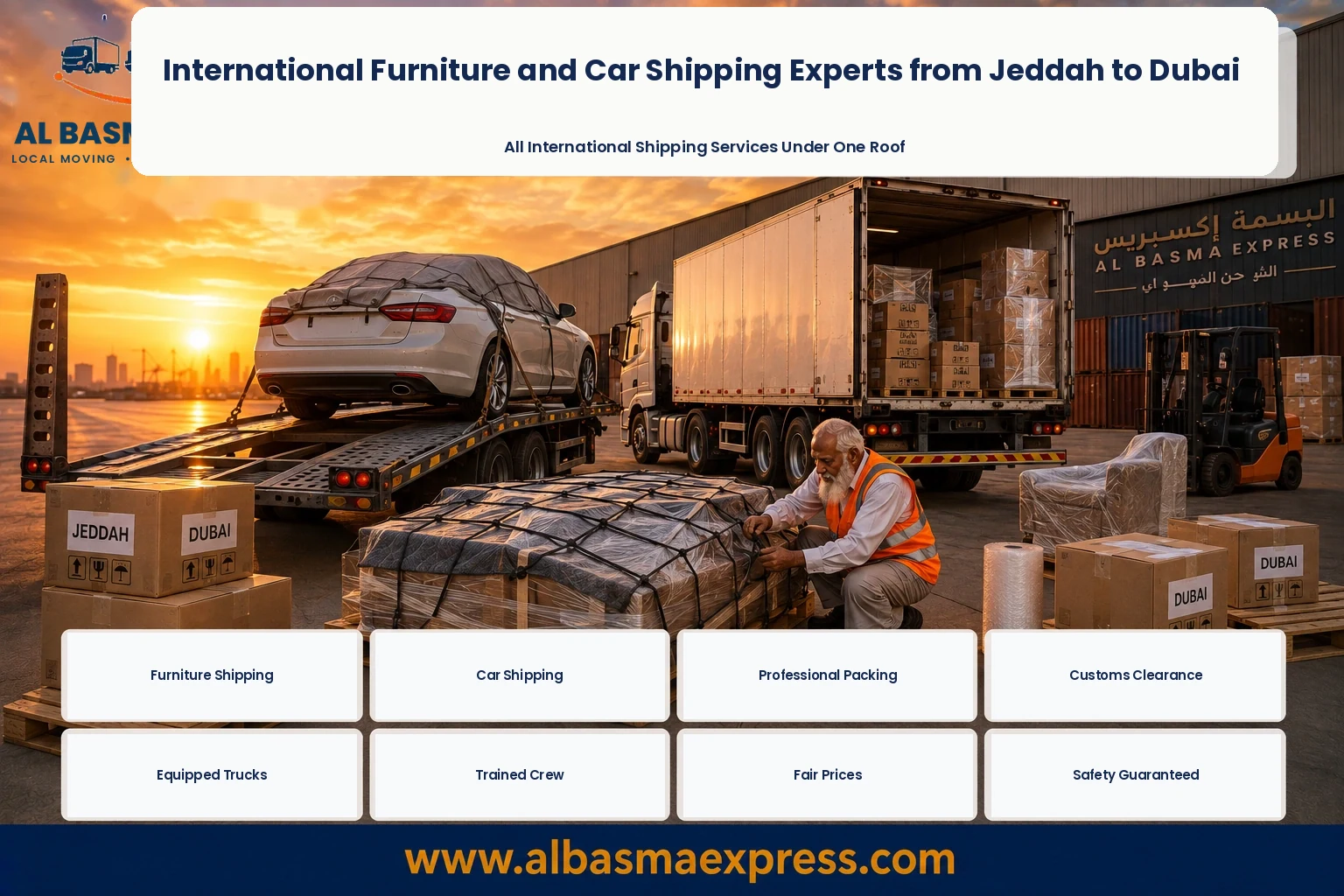 Furniture and Car Shipping Company from Jeddah to Dubai | +966553923364 Al Batha and Al Ghuwaifat