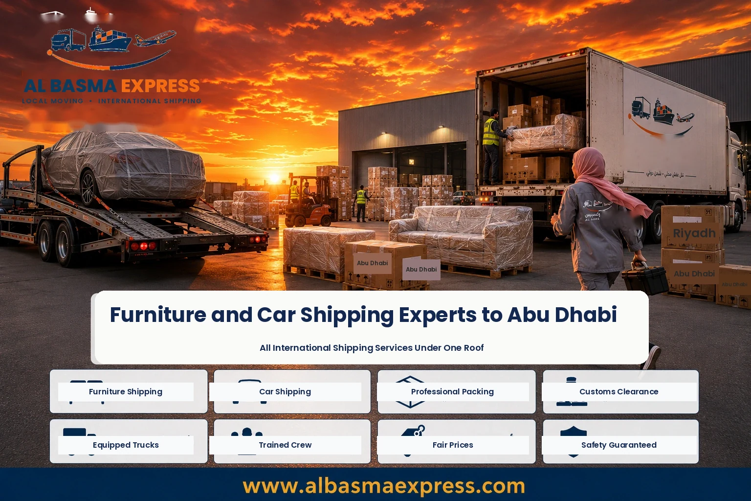 Furniture and Car Shipping Company from Riyadh to Abu Dhabi | +966553923364 A Complete Moving Plan