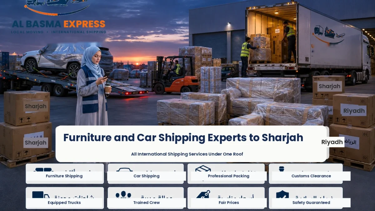Furniture and Car Shipping Company from Riyadh to Sharjah Land and Air Freight