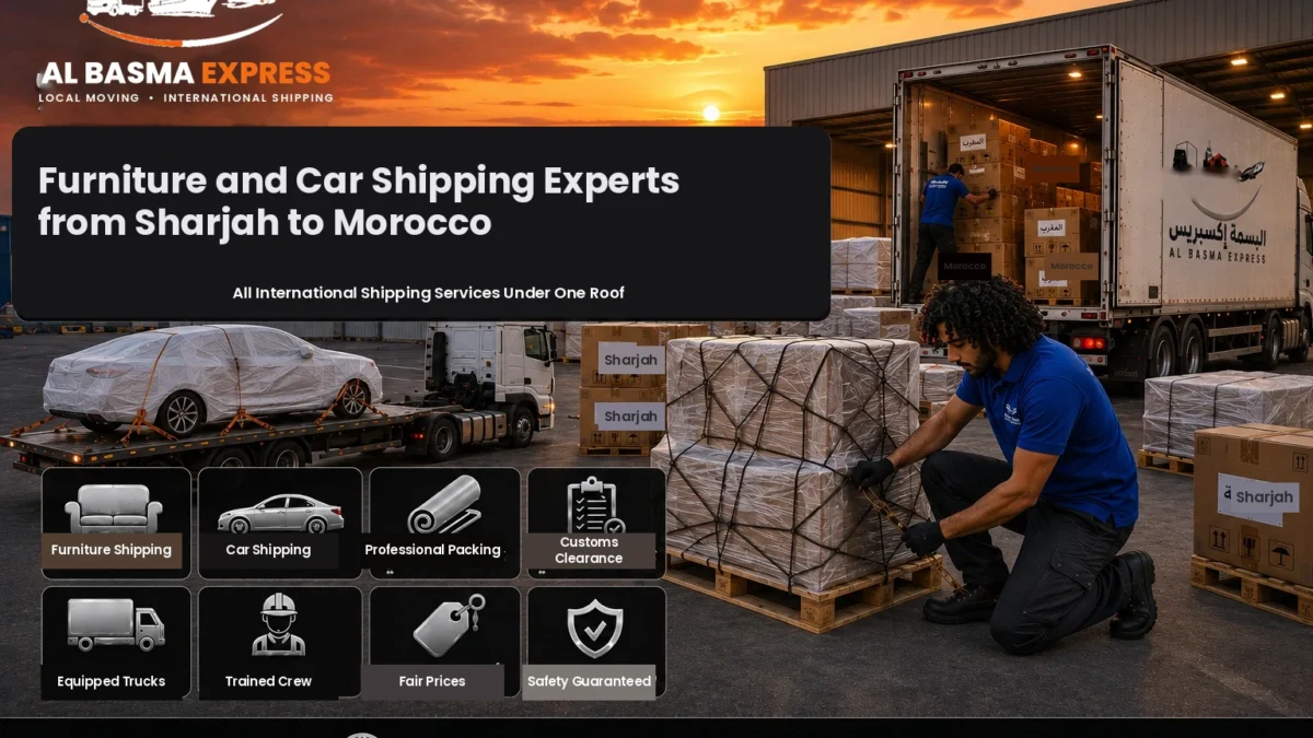 Furniture and Car Shipping Company from Sharjah to Morocco Sea and Air Freight