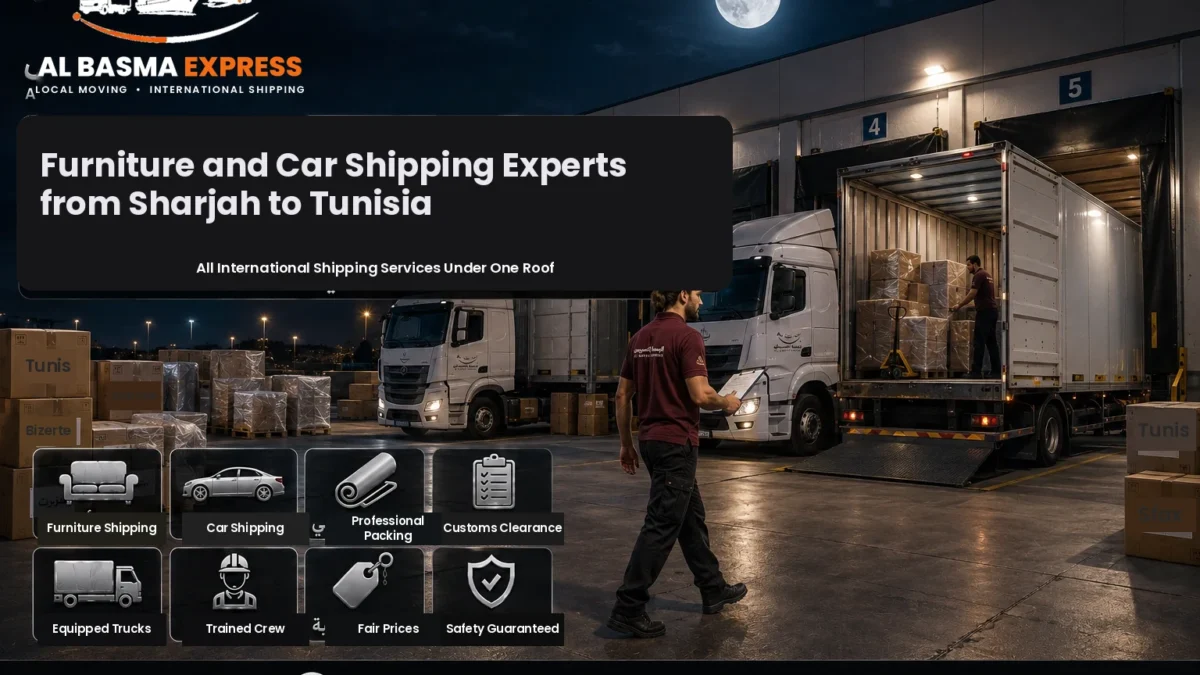 Furniture and Car Shipping Company from Sharjah to Tunisia Sea and Air Freight