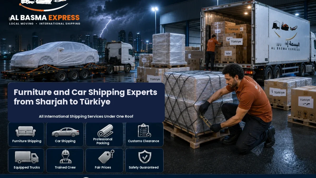 Furniture and Car Shipping Company from Sharjah to Türkiye Sea, Land and Air