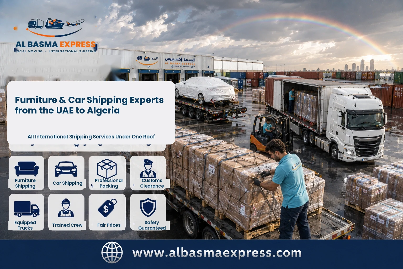 Furniture and Car Shipping Company from the UAE to Algeria: +971557643821 Cost, Transport Methods and Preparation Guide
