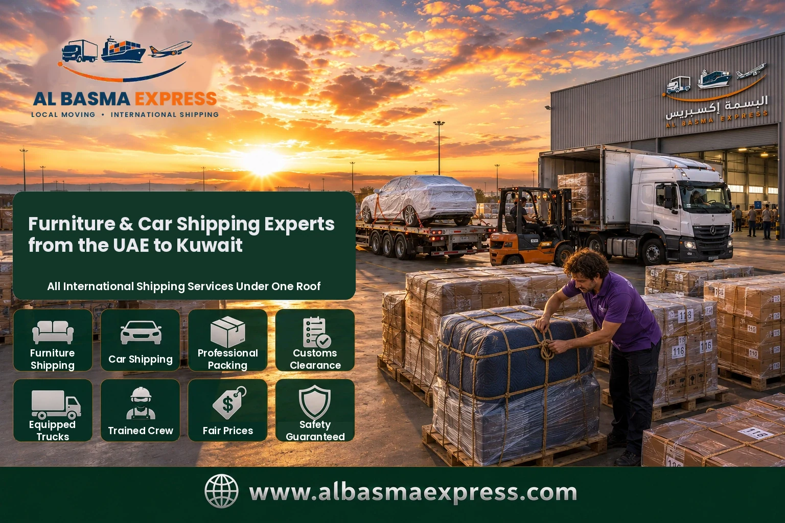 Furniture and Car Shipping Company from the UAE to Kuwait: +971557643821 Price and Transit Time Guide Before Booking
