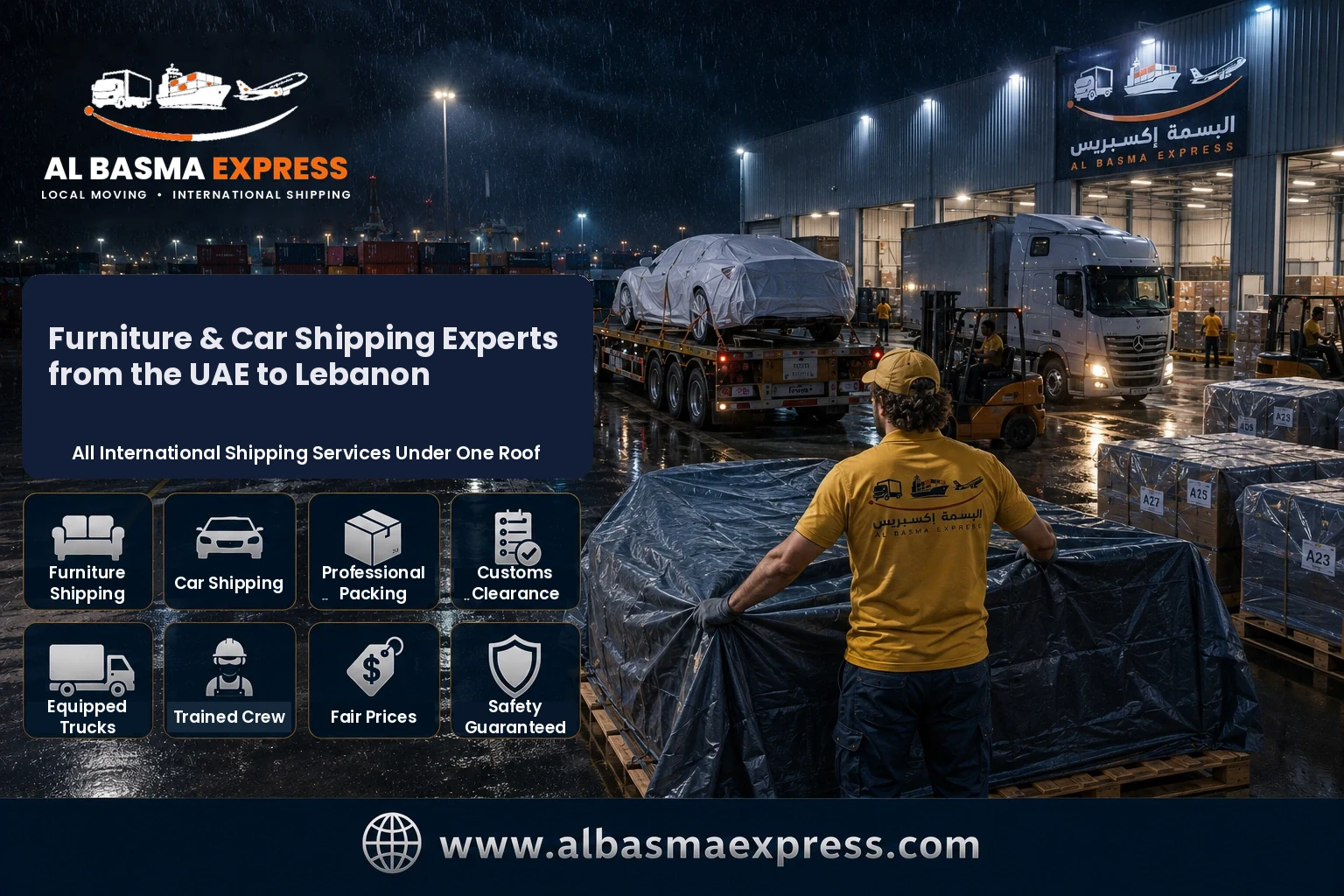 Furniture and Car Shipping Company from the UAE to Lebanon: +971557643821 Prices, Transit Times and Transport Options