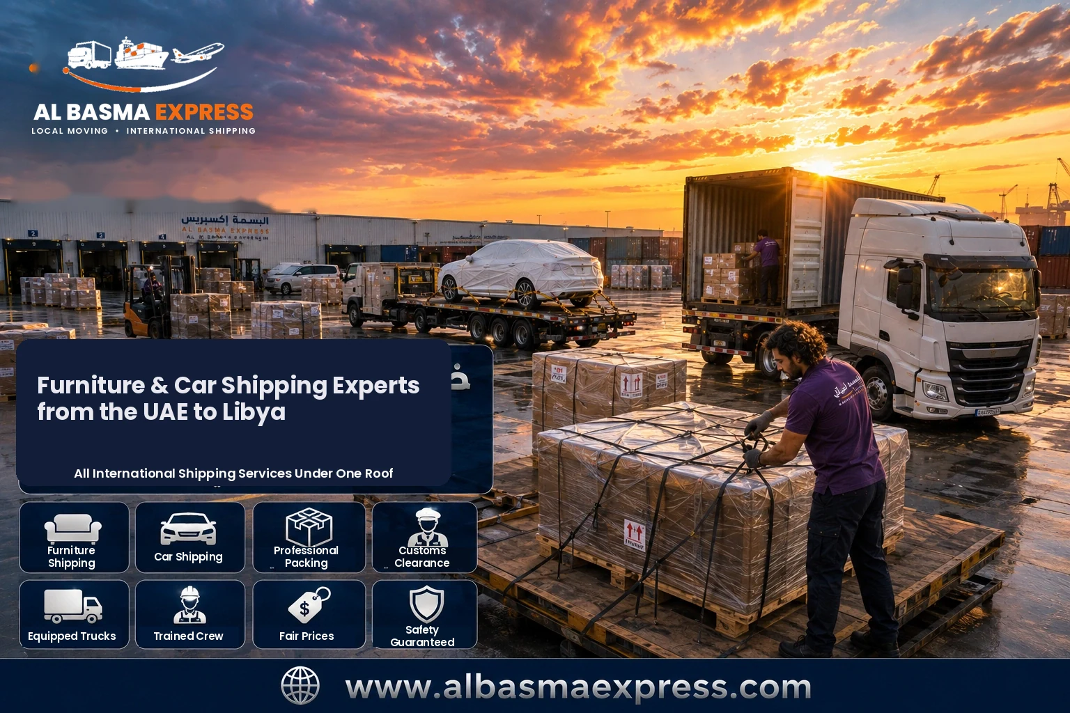 Furniture and Car Shipping Company from the UAE to Libya: +971557643821 Prices and Sea Freight